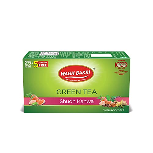 Wagh Bakri Green Tea Shudh Kahwa Tea Bag, 25 Tea Bag*2.5g, 62.5g