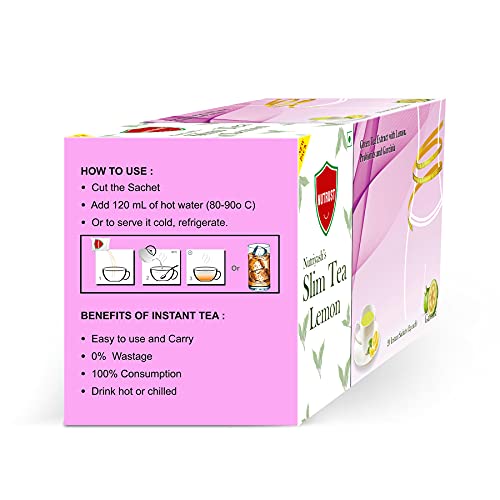 Nutrust Slim Tea Garcinia and Probiotics - Lemon, 20 Sachets (Pack of 3)