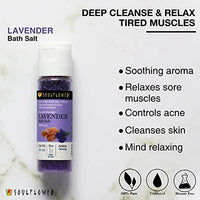 Soulflower Bath Salt Special Pack of 5 (20g Each) - Lavender, Himalayan Pink, Rose Geranium, Jasmine & Ocean Blue