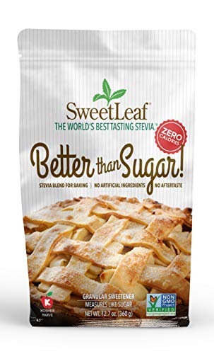SweetLeaf Better Than Sugar Stevia Granular Sweetener - Blend for Baking, Stevia Powder, Zero Calorie Sweetener, Sugar Free, Non-GMO, Gluten-Free, Keto, Granular Sugar Substitute - 12.7 Oz