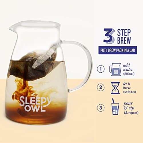 Sleepy Owl Coffee Assorted Cold Brew Packs | 5 Flavours | 3 Step Brew - No Equipment Required | Cold Brew Coffee | 100% Arabica Beans | Set of 5 Packs - Makes 15 Cups