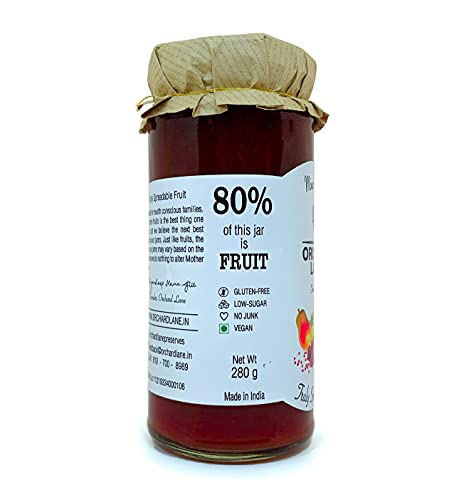 Orchard Lane 80% Fruit- Mixed Fruit jam- Low Sugar | No Artificial Colours or Preservatives | HiGH Fruit | Healthy JAM- 280 gm