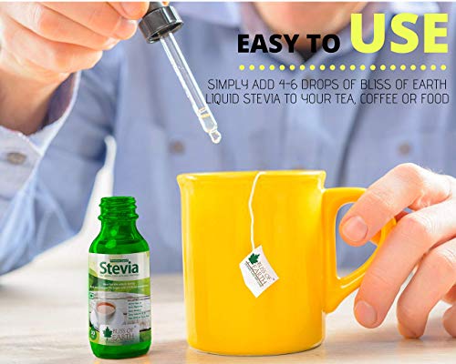 Bliss of Earth 30ml Original 99.8% REB-A Stevia Drops Liquid, New Improved Taste, Zero GI Glycerine Free Keto Sugar Free Sweetener in Glass Bottle
