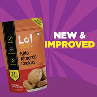 Lo! Low Carb Delights - Almond Keto Cookies (200g) | All New Formulation | Stevia Sweetened | Authentic Flavor and Taste | Zero Added Sugar | 2.7g Net Carb | Keto Snacks for Keto Diet | Low Carb Snack