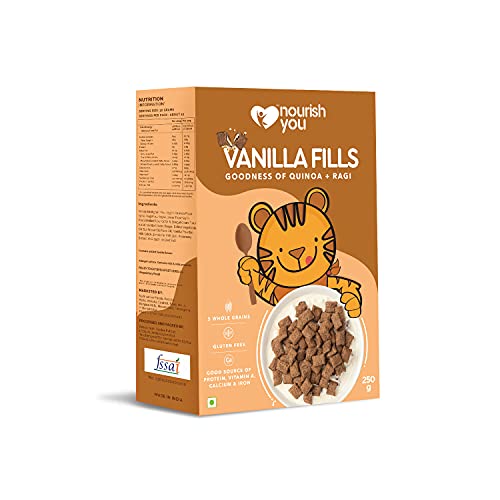 Nourish You Vanilla Fills | Vanilla Filling |Goodness of Quinoa and Ragi (4 Millets Grains) | 0% Maida | Gluten Free | Anytime Snack | 250g…