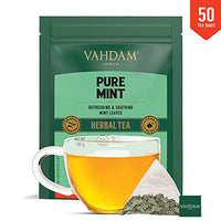 VAHDAM, Organic Spearmint Tea + Peppermint Tea Bags -50 Herbal Tea Bags for PCOS and PCOD | Refreshing & Relaxing Mint Tea