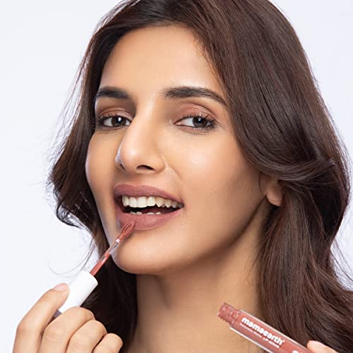 Mamaearth Naturally Matte Lip Serum - Matte Liquid Lipstick with Vitamin C & E For Upto 12 Hour Long Stay - 01 Caramel Nude (Nude) - 3 ml