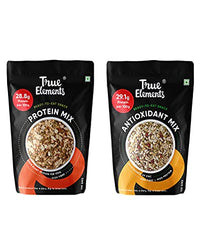 True Elements Seeds Combo for Eating 250g - (Protein Mix Seeds 125g + Antioxidant Mix Seeds 125g) - Seed Mix | Protein Snacks | Trail Mix