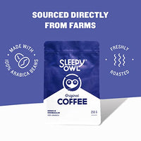 Sleepy Owl Original Blend Ground Coffee - 100% Arabica Fine Grind Coffee (Moka Pot, Espresso) 250 gms | Freshly Roasted & Ground