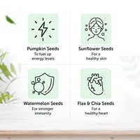 Neuherbs 5 in 1 Healthy seeds mix for weight management, Pumpkin, Sunflower, Watermelon, Flax & Chia Seeds | Improved digestion, Muscle building, healthy heart with Omega-3 & protein support- 200 g Trail mix seeds