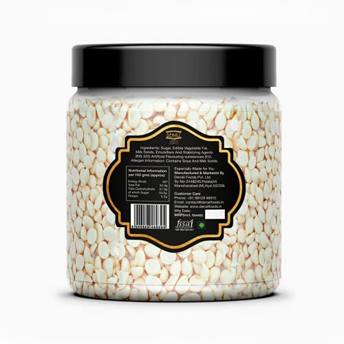 Denali White Chocolate Mini Choco-Chips – Baking Ingredient, Topping and Decoration Candy for Ice Cream, Desserts and Baked Goods