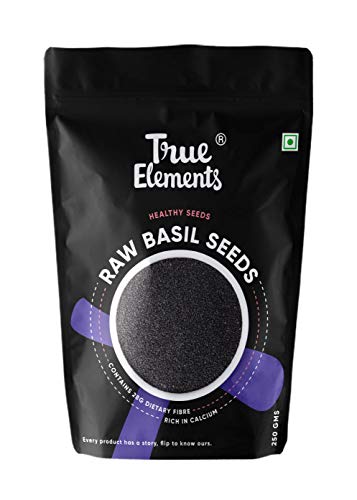 True Elements Basil Seeds 250g - Tukmaria Seeds | Sabja Seeds | Seeds for Eating