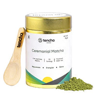 Tencha Blends Ceremonial Matcha with Free Spoon | 30 Servings | Japanese Matcha Green Tea Powder | Green Tea for Weight Loss | Sourced from Shizouka, Japan | Vegan | No Artificial Sweeteners | 30 GM