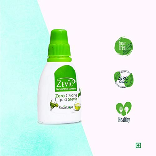 Zevic 100% Natural Sugar Free Stevia Liquid Drops | Zero Calorie | Vegan | Keto & Diabetic Friendly | Sweetener Drops, 500 Servings (Pack of 2)