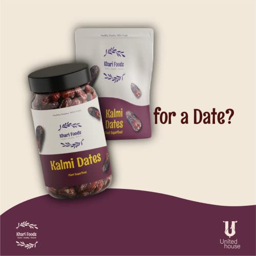 Khari Foods Premium Saudi Kalmi Dates, Khajur / Khajoor Dry Fruits, Energy Booster, Healthy Superfoods (250g)