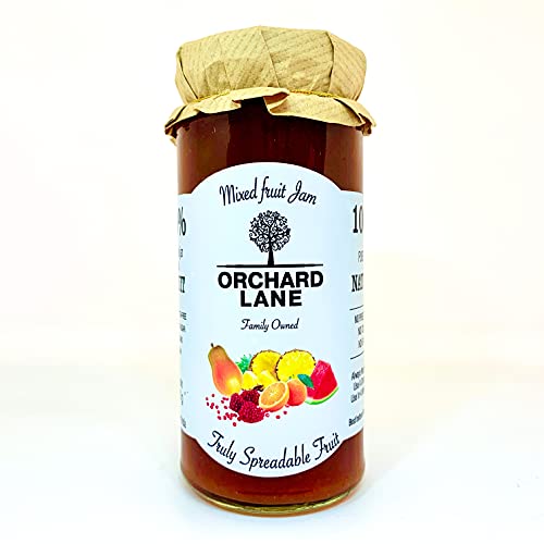 Orchard Lane 80% Fruit- Mixed Fruit jam- Low Sugar | No Artificial Colours or Preservatives | HiGH Fruit | Healthy JAM- 280 gm