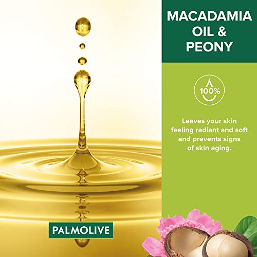 Palmolive Luminous Oil Invigorating Body Wash for Women, Gel Based Shower Gel with 100% Natural Macadamia Oil & Peony Extracts - pH Balanced, No Parabens, No Silicones, 250 ml Bottle