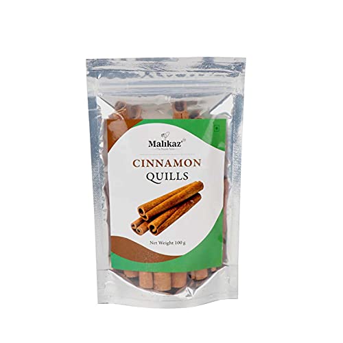 Malikaz' The Royale Taste Cinnamon Sticks Pouch, 100 g | Piquant | 100% Natural | No Additives | Sweet Aroma | Warm Taste | Easy to add a Wondrous Flavor Profile to Your Dish |