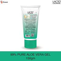 Lacto Calamine Aloe Vera Gel with 99% Pure Natural Aloe Vera, Vitamin E and Glycerin for non-sticky hydration and cooling effect. Lightweight. Soothes and Nourishes skin. No Parabens, No Sulphates - 150 g - Pack of 1