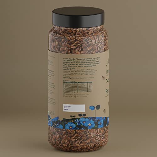 Khari Foods Organic Flax Seeds 900g, Fat Loss, Omega 3 & Anti-oxidants Rich, Gluten Free