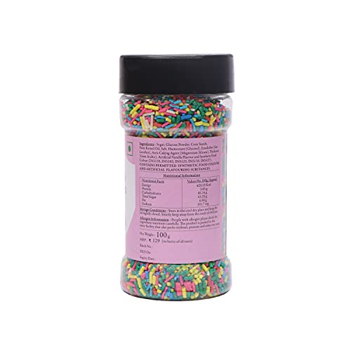 Malikaz' The Royale Taste Rainbow Sprinkles, 100 g