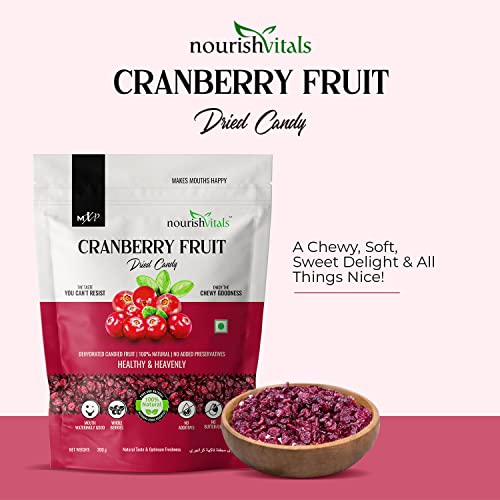 NourishVitals Cranberry Dehydrated Dried Fruit, 200 g (NUVITAL21)