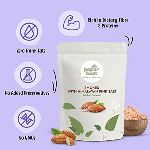 Paper Boat Premium Smoked and Roasted Almonds with Himalayan Pink Salt, Healthy Snack (200 g)