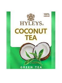 Hyleys Wellness Natural Coconut With Green Tea - 25 Tea Bags (Gmo Free, Gluten Free, Dairy Free, Sugar Free & 100% Natural)