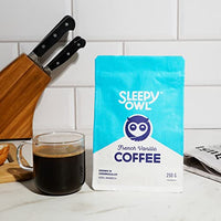 Sleepy Owl French Vanilla Ground Coffee | Fine Grind Coffee | 100% Arabica | Moka Pot | Freshly Roasted & Ground | 250g