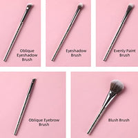 MINISO Makeup Brushes Set with Storage Barrel,Pack of 6, Eyeshadow Blending cosmetics Brush Kit,Black