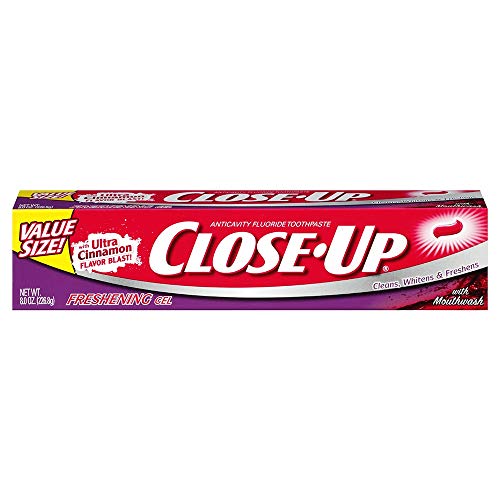 Close-Up Freshening Red Gel Anticavity Fluoride with Mouthwash Toothpaste, Cinnamon - 8 oz - 2 pk