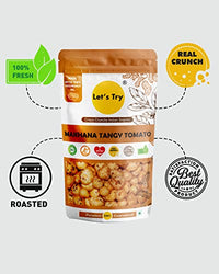 Let's  Try Tangy Tomato Makhana 90gm | No Additives & Preservatives | Air Roasted.