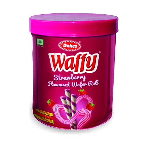 Waffy Rolls Jar- Strawberry, 250 grams