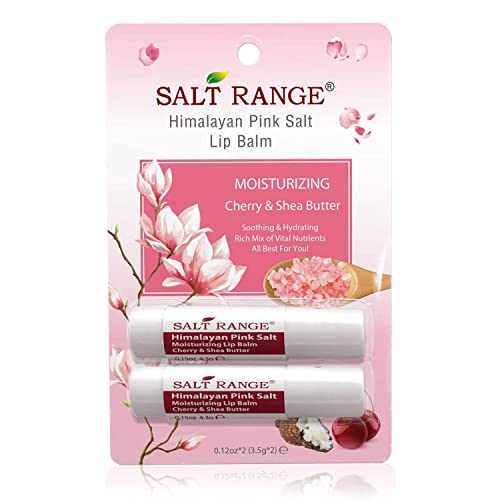 Salt Range Moisturizing Lip Balm Cherry & Shea Butter - Chapstick for Dry, Chapped lips & Cracked lips, Organic Chapstick, 2-Pack, 0.30 Ounce