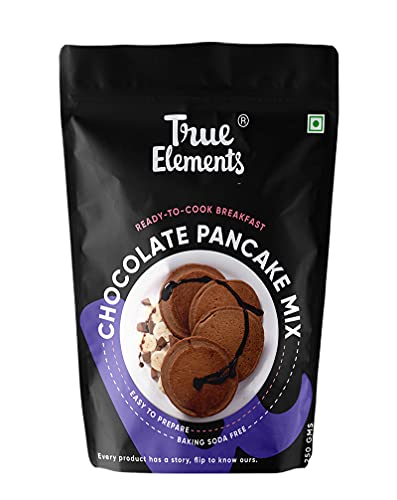 True Elements Chocolate Pancake Mix 250g - Breakfast Mix with 15% Millet | 2-Minute Pancakes | No Maida | No Baking Soda | No Added Sugar