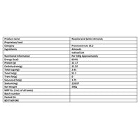 Vedaka Premium Roasted and Salted Almonds, 200g