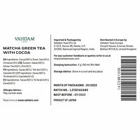 VAHDAM, Cocoa Matcha Green Tea | PURE JAPANESE MATCHA with Rich Cocoa | Delicious Low Calorie Matcha Tea | Keto Friendly, Vegan | Improves Focus & Relieves Stress