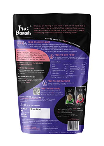 True Elements 7 in 1 Nuts and Seeds Mix (125g * 2) - Mix Seeds for Eating | Seed Combo | Healthy Snacks | Roasted Seeds