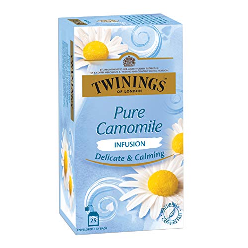 Twinings Pure Camomile Tea, 25 Teabags, Herbal Infusion Tea, Subtle and Flowery, Light and Gentle Taste