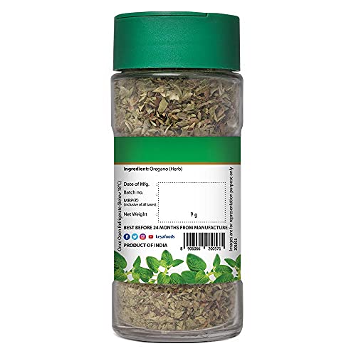 Keya Herb and Seasonings Combo | Oregano x 1, 11 Gm | Garlic Bread Seasoning x 1 , 50 gm | Glass Bottle | Pack of 2