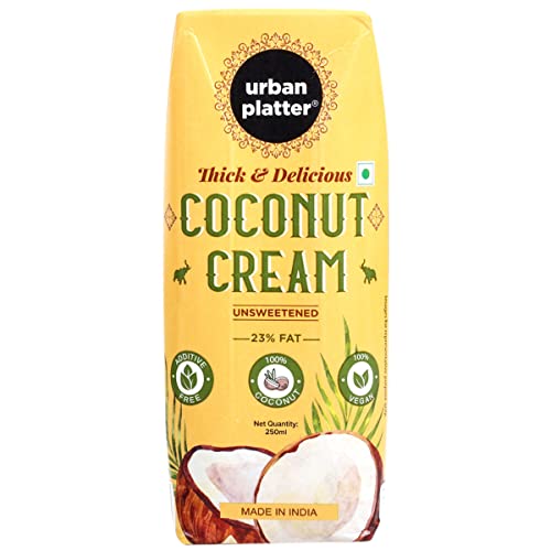 Urban Platter Unsweetened Coconut Cream, 250ml [23% Fat Content]