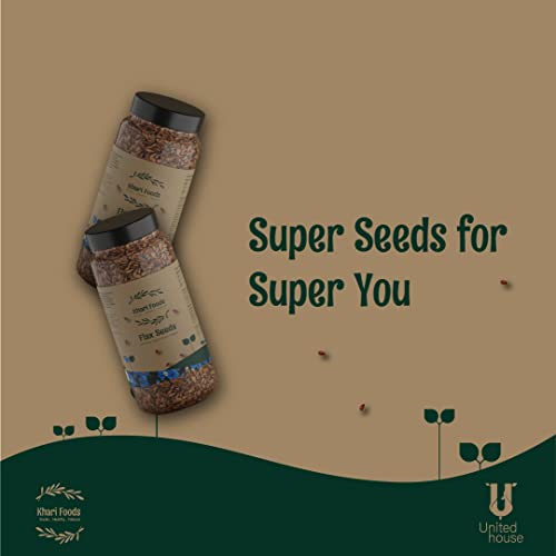 Khari Foods Organic Flax Seeds 900g, Fat Loss, Omega 3 & Anti-oxidants Rich, Gluten Free