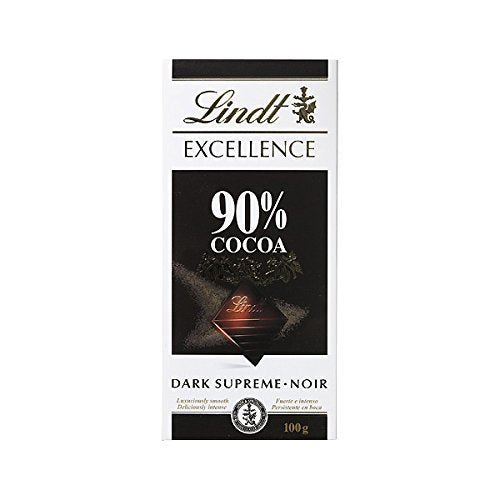 Lindt Excellence 90% Cocoa Dark Supreme Noir Chocolate Bar, 2 X 100 g