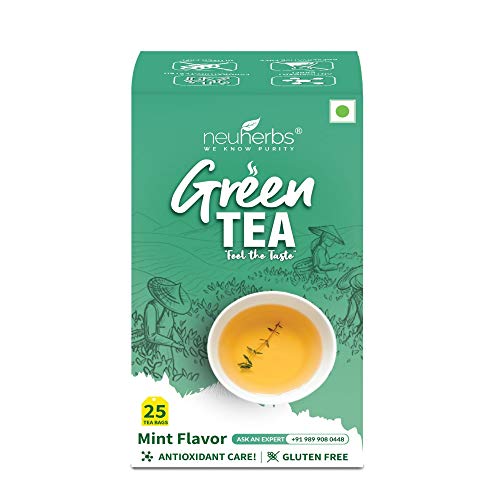 Neuherbs Green Tea Mint Flavor for Weight Loss Management, Body Detox & Immunity booster-25 Tea Bags