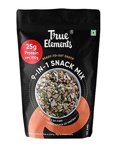 True Elements 9 in 1 Snack Mix 125g - Mixed Seeds | Nuts and Seeds | Diet Snacks | Seeds for Eating | Roasted Seeds