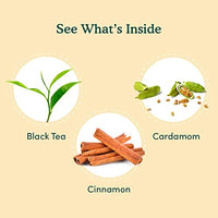 VAHDAM, Organic Sweet Cinnamon Masala Chai - 15 Pyramid Tea Bags | Black Tea, Cinnamon & Cardamom | Real & Whole Ingredients, USDA Certified