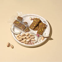 GO DESi - DESi Meetha Pista Coconut Barfi | 300 Grams | 25 Individually Wrapped Pieces | Dry Fruits Sweet | No Refined Sugar | Sweets Indian Mithai