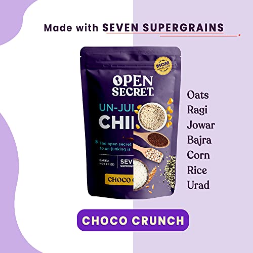 Open Secret Unjunked Chocolate Crunch Supergrain Chips - No Added Maida | Baked | Healthy & Tasty Snacks Food for Kids, Adults & Family | Rich in Protein | Diet Snack Pack