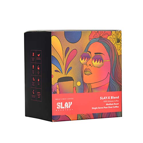 SLAY X Pour Over Sachets | 100% Robusta Ground Coffee | India's  Strongest Coffee (200g - Pack of 10 Sachets)