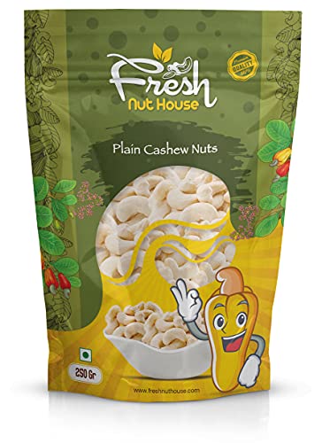 Fresh Nut House Premium Whole Kerala Origin Plain Cashew Nut, 250 Grams